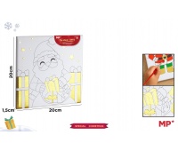 PŁÓTNO DO MALOWANIA MIKOŁAJ I PREZENTY 20x20cm.