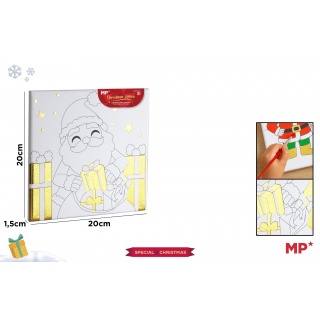PŁÓTNO DO MALOWANIA MIKOŁAJ I PREZENTY 20x20cm., Zestawy kreatywne, Art. kreatywne