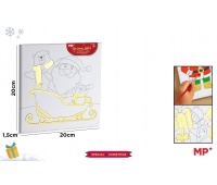 PŁÓTNO DO MALOWANIA MIKOŁAJ I SANIE 20x20cm.