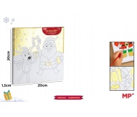 PŁÓTNO DO MALOWANIA MIKOŁAJ I RENIFER 20x20cm., Zestawy kreatywne, Art. kreatywne