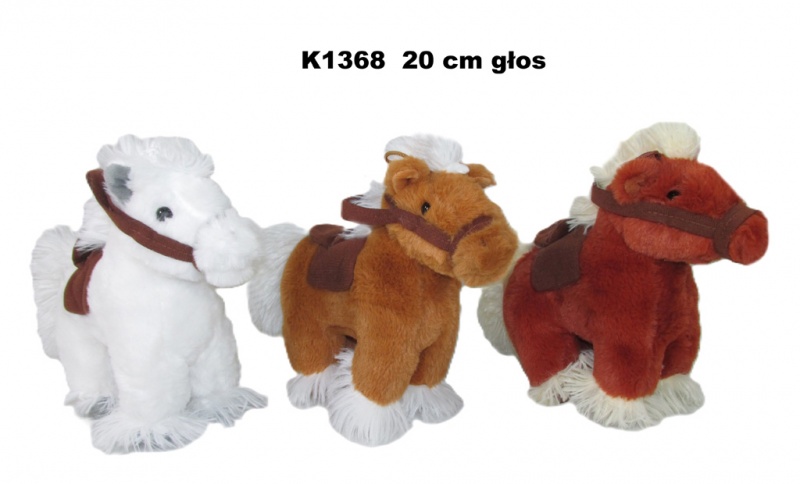 KOŃ 3 KOL GŁOS 20CM 3966, Maskotki, Zabawki