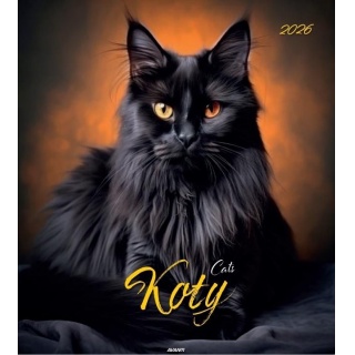 KALENDARZ ŚCIENNY DUŻY KOTY 2026, Ścienne, Kalendarze