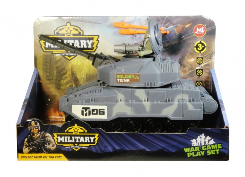 ZESTAW WOJSKOWY CZOŁG STRZELAJĄCY 2472, Pojazdy, Zabawki
