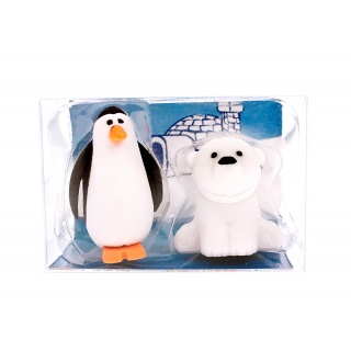 Gumki Zwierzęta Polarne TRENDHAUS, 2 szt., mix kolor&oacute;w, Szkolne, Gadżety