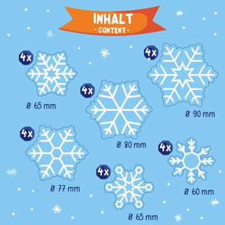 Naklejki na okno śnieżynki TRENDHAUS MM, 24 szt., białe, Gry i zabawki, Gadżety