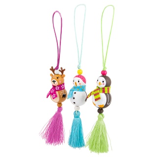 Mini drewniany breloczek na szczęście TRENDHAUS MM, mix kolor&oacute;w, Gry i zabawki, Gadżety