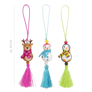 Mini drewniany breloczek na szczęście TRENDHAUS MM, mix kolor&oacute;w, Gry i zabawki, Gadżety