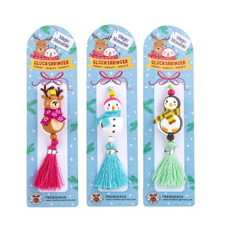 Mini drewniany breloczek na szczęście TRENDHAUS MM, mix kolor&oacute;w, Gry i zabawki, Gadżety