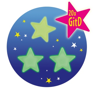 Gwiazdki świecące w ciemności TRENDHAUS ZW, 20 szt., mix kolor&oacute;w, Gry i zabawki, Gadżety