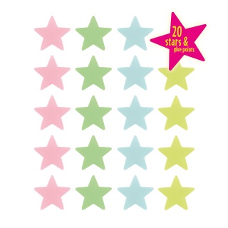 Gwiazdki świecące w ciemności TRENDHAUS ZW, 20 szt., mix kolor&oacute;w, Gry i zabawki, Gadżety