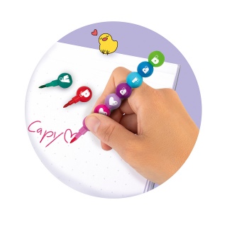 Pisaki TRENDHAUS CP HL-5 Pop-up, 11 szt., mix kolorów, Szkolne, Gadżety