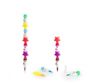 Kredki przekładane TRENDHAUS MM, bałwanek i gwiazdka, 7 szt., mix kolorów, Szkolne, Gadżety