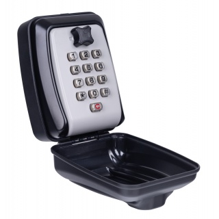 Skrytka na klucze DONAU TECH, z zamkiem cyfrowym, 115x95x40 mm, czarno-srebrna, Szafki na klucze, Wyposażenie biura