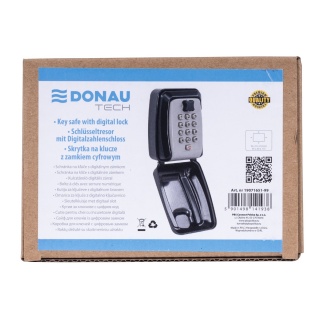 Skrytka na klucze DONAU TECH, z zamkiem cyfrowym, 115x95x40 mm, czarno-srebrna, Szafki na klucze, Wyposażenie biura