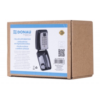 Skrytka na klucze DONAU TECH, z zamkiem cyfrowym, 115x95x40 mm, czarno-srebrna, Szafki na klucze, Wyposażenie biura