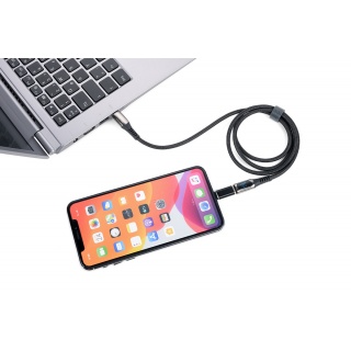 Kabel ładujący TROIKA Speedy, 1m, przejści&oacute;wka USC-C na lightning, czarny, Złącza i adaptery, Akcesoria komputerowe