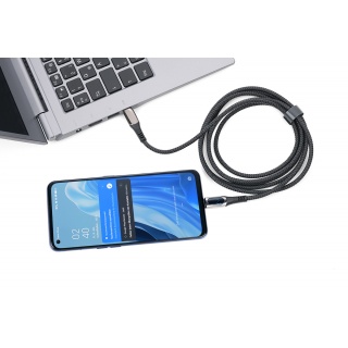 Kabel ładujący TROIKA Speedy XL, 2m, przejści&oacute;wka USC-C na lightning, czarny, Złącza i adaptery, Akcesoria komputerowe