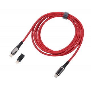 Kabel ładujący TROIKA Speedy XL, 2m, przejści&oacute;wka USC-C na lightning, czerwony, Złącza i adaptery, Akcesoria komputerowe