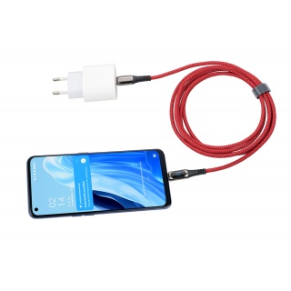 Kabel ładujący TROIKA Speedy XL, 2m, przejści&oacute;wka USC-C na lightning, czerwony, Złącza i adaptery, Akcesoria komputerowe