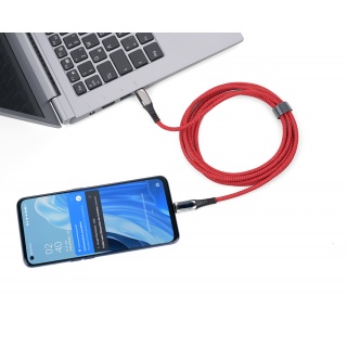 Kabel ładujący TROIKA Speedy XL, 2m, przejści&oacute;wka USC-C na lightning, czerwony, Złącza i adaptery, Akcesoria komputerowe