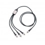 Kabel ładujący TROIKA Dreizack Pro, 1,2m, 3w1, czarny, Złącza i adaptery, Akcesoria komputerowe