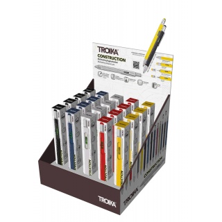 Display naladowy długopis&oacute;w wielozadaniowych TROIKA Construction, 20 szt., mix kolor&oacute;w, Ekskluzywne, Gadżety