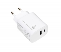 Ładowarka TROIKA Charge-X Duo 20, dwa porty USB-C+A, biała, Ekskluzywne, Gadżety