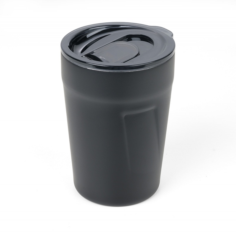Kubek termiczny TROIKA Cup-uccino, 300ml, stalowy, czarny, Ekskluzywne, Gadżety
