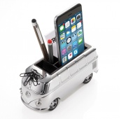 Przybornik na biurko TROIKA Forever T1, VW Camper, chromowany, szary