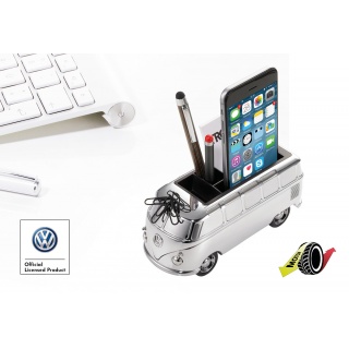 Przybornik na biurko TROIKA Forever T1, VW Camper, chromowany, szary, Ekskluzywne, Gadżety