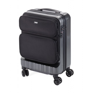 Walizka TROIKA 36 Hours Trolley, poliwęglan, szara, Ekskluzywne, Gadżety