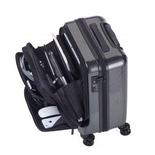 Walizka TROIKA 36 Hours Trolley, poliwęglan, szara, Ekskluzywne, Gadżety