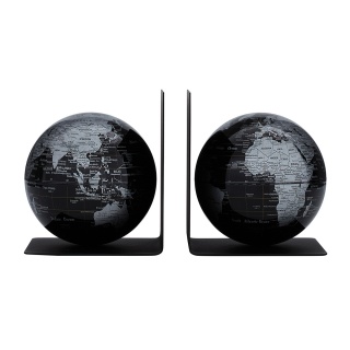 Zestaw globus&oacute;w TROIKA Bookglobe, śr. 13cm, 2 szt., czarno-srebrny, Globusy, Artykuły szkolne