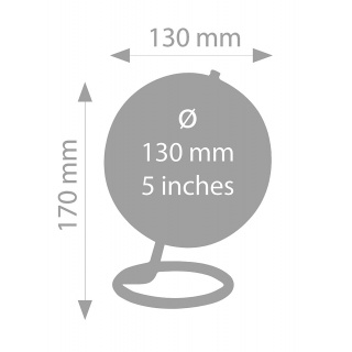 Globus TROIKA Galilei, śr. 13cm, metalowa podstawa, czarno-srebrny, Globusy, Artykuły szkolne