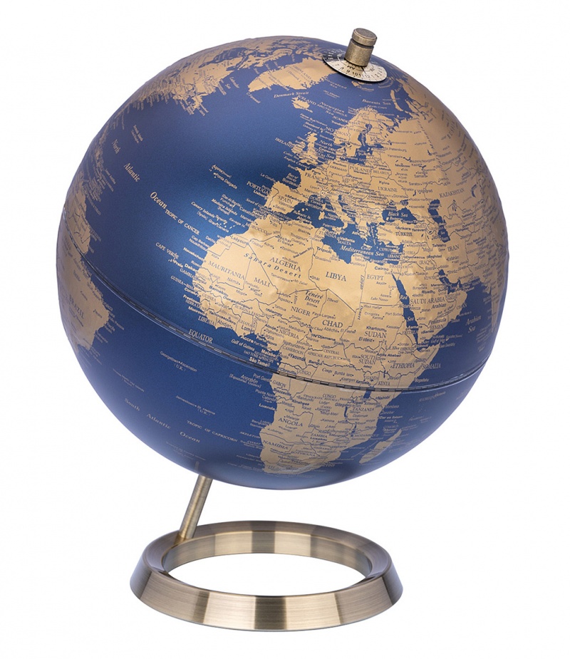 Globus TROIKA 23,5 Grad, śr. 25cm, metalowa podstawa, granatowo-złoty, Globusy, Artykuły szkolne