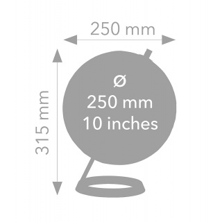 Globus TROIKA 23,5 Grad, śr. 25cm, metalowa podstawa, granatowo-złoty, Globusy, Artykuły szkolne