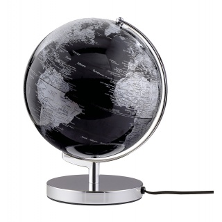 Globus TROIKA Terra Light, śr. 25cm, metalowa podstawa, czarno-srebrny, Globusy, Artykuły szkolne