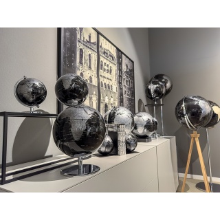 Globus TROIKA Terra Light, śr. 25cm, metalowa podstawa, czarno-srebrny, Globusy, Artykuły szkolne