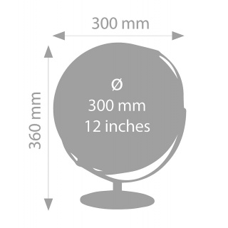 Globus TROIKA Juri, śr. 30cm, metalowa podstawa, srebrno-czarny, Globusy, Artykuły szkolne