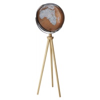 Globe TROIKA Sputnik, on a stand, diameter 43 cm, height 1.40 m, brown and silver