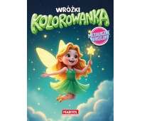 KOLOROWANKA Z NAKLEJKAMI METALICZNYMI WRÓŻKI, Kolorowanki, Książeczki