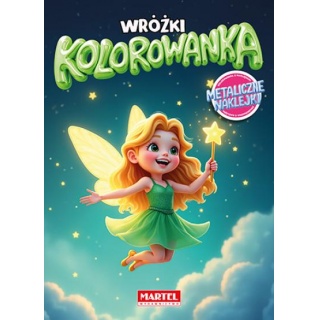 KOLOROWANKA Z NAKLEJKAMI METALICZNYMI WRÓŻKI, Kolorowanki, Książeczki