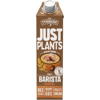 Nap&oacute;j roślinny TYMBARK Just Plants, owies-karmel, barista, 1l, kr&oacute;tki termin ważności, Napoje zbożowe, Artykuły spożywcze
