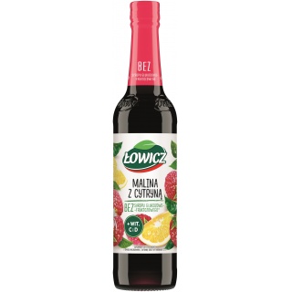 Syrop owocowy ŁOWICZ, malina z cytryną, 400ml, kr&oacute;tki termin ważności, Syropy owocowe, Artykuły spożywcze
