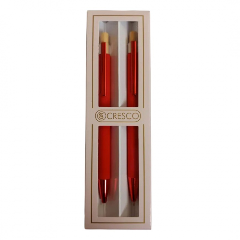 DŁUGOPIS+OŁ&Oacute;WEK DYPLOMAT W ETUI 28 CZERWONY, Zestawy, Art. do pisania i korygowania