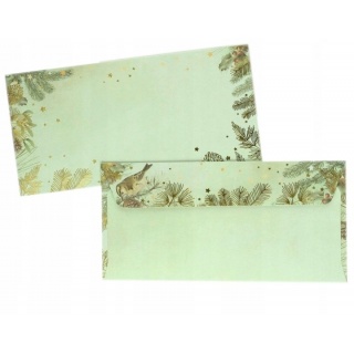 ZESTAW KARNET I KOPERTA DL ZŁOTE ŚWIĘTA 5szt., Karnety, kartki okolicznościowe, Art. dekoracyjne i prezentowe