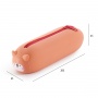 Tube pencil case MIQUELRIUS, soft touch silicone, single compartment 200×45×45mm, cat, yellow