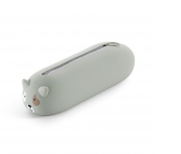 Tube pencil case MIQUELRIUS, soft touch silicone, single compartment 200×45×45mm, dog, grey