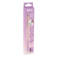 Infinite pencil APLI Infinite Nordic, HB, 1 pcs, cardboard box with hang tag, violet
