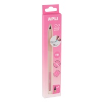 Infinite pencil APLI Infinite Nordic, HB, 1 pcs, cardboard box with hang tag, pink